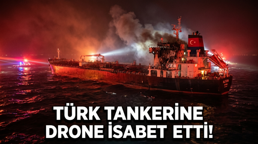Türk tankerine drone isabet etti Türk tankerine drone isabet etti