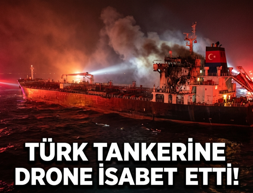 Türk tankerine drone isabet etti Türk tankerine drone isabet etti