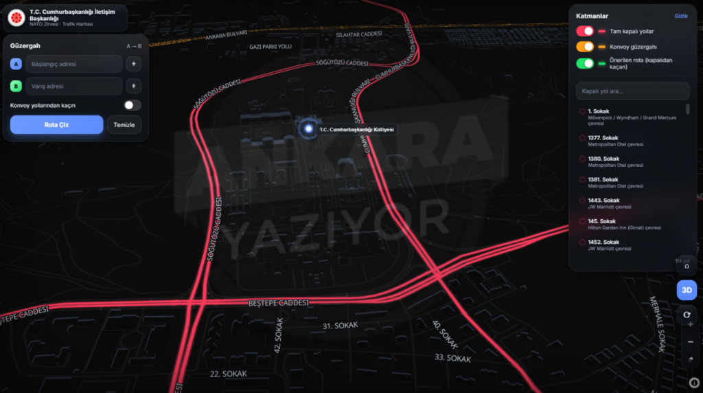 harita-uzerinde-nato-kapali-yollar-ankara-1024x572 Ankara'da NATO Zirvesi 7-8 Temmuz'da Hangi Yollar Kapalı Olacak?