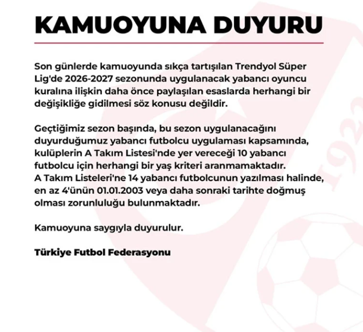 image-8 Kulüplerin İtirazına Rağmen Geri Adım Yok: 10+4 Yabancı Kuralı Değişmiyor